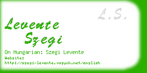 levente szegi business card